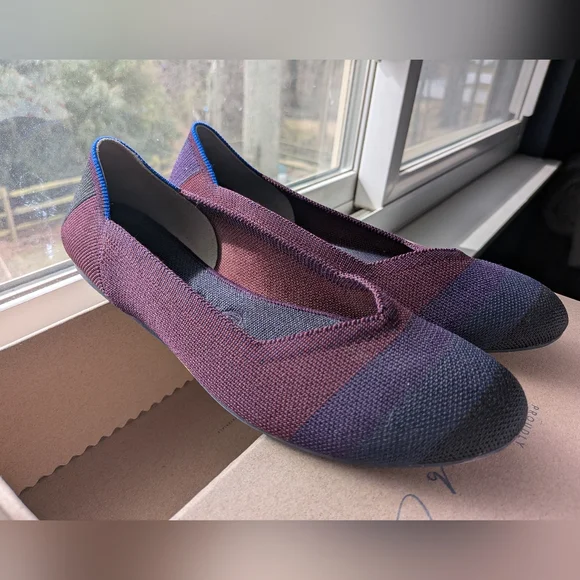 Rothy's Cabernet Stripe Ballet Flat 9.5 - Picture 2 of 8